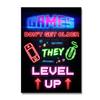 Neon Style Art Retro 80S Gaming Qoutes Posters On The Wall Gamer Gamepad Canvas Painting Boy Game Room Decoration
