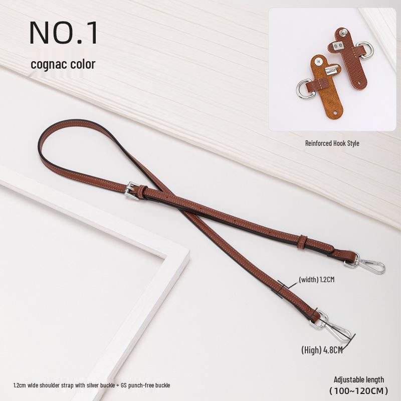 Longxiang Genuine Leather Mini Dumpling Bag with Wide Strap and No-Punch Buckle
