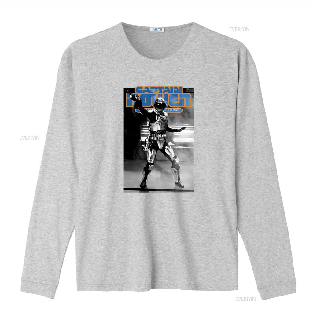 Captain Power and the Soldiers of Future Retro Sci Fi T Shirt for Vintage Washed Homme Breathable Stretched Slightly Casual