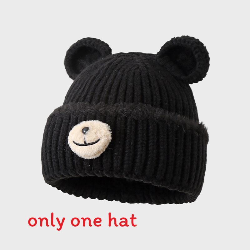 Cute Bear Hat For Women Winter Warmth Knit Windproof Cap For Casual Wear