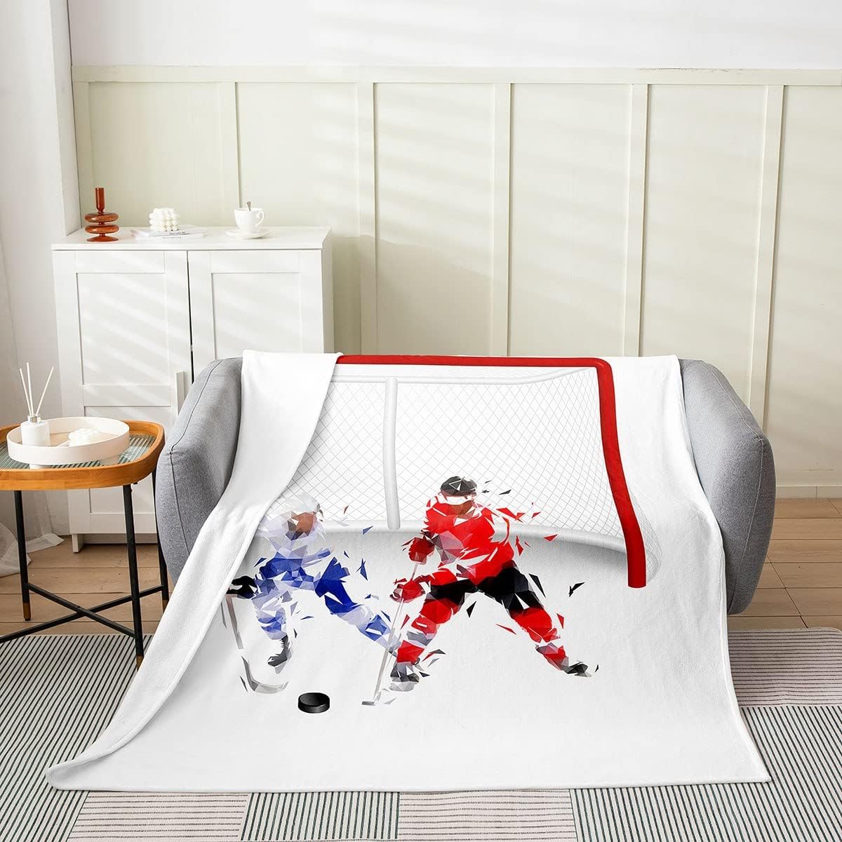 

Deer Silhouette Throw Blanket Antlers Arrow Pattern Fleece Blanket Stripes Grid Camouflage Bed Blanket for Kids Teens Room Decor 40x50in