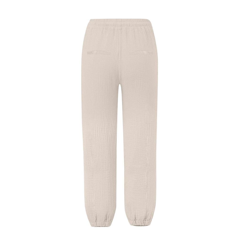 Women's Pants Fashion Casual Pants Solid Color Drawstring High Waist Pants With Pockets