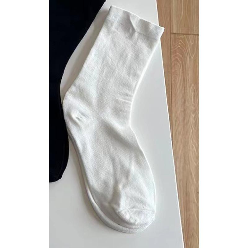 

Женские осенние модные однотонные хлопковые носки с удобной свободной горловиной 1 pair белый