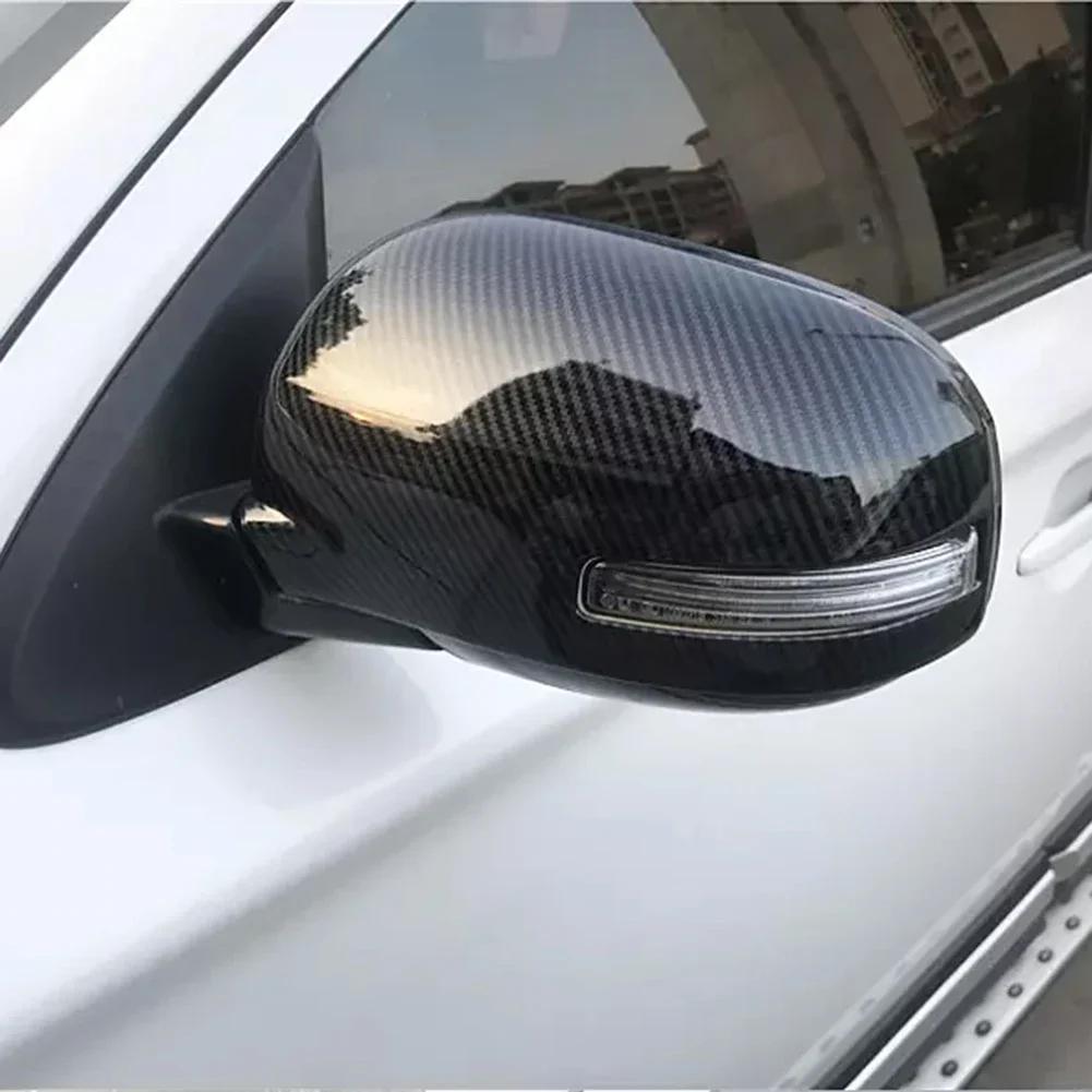 Rear View Side Mirror Cover For Mitsubishi For Outlander 2013-2020 Carbon Fiber Resering Glass Cap ABS Auto Exterior  Accessorie