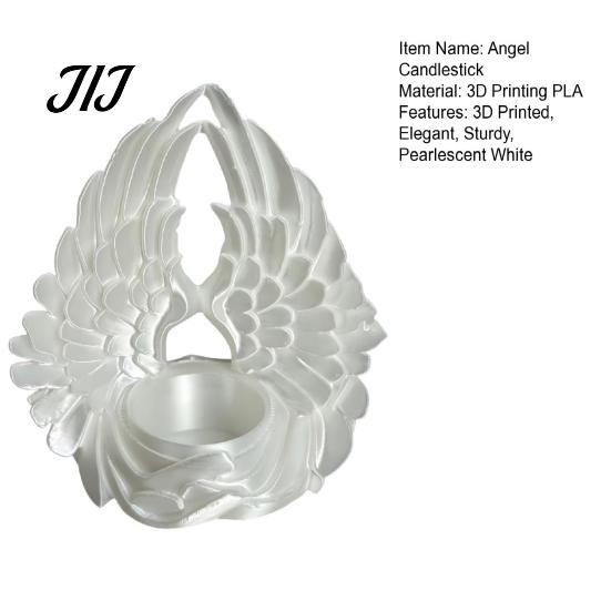 Healing Room Decoration 3D Printed Angel Wings Tealight Candle Holder, Wing Shape Candlestick, Minimalist Desk Accessory Romantic Ornament for Bedroom