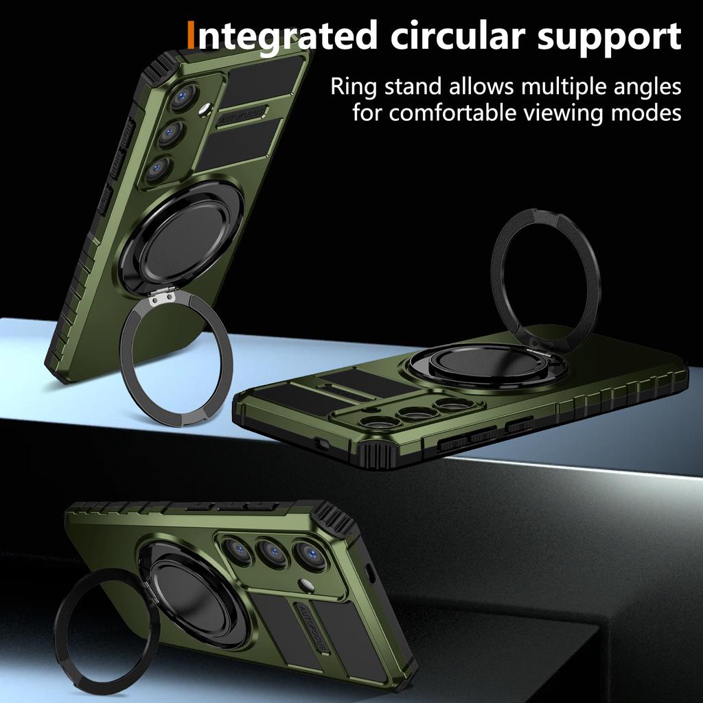 Etui z magnetycznym pierścieniem na obiektyw przesuwny dla Samsunga Galaxy S24 Ultra S23 Ultra S22 Plus S23 FE S21 Wytrzymała osłona ochronna Bumpery na telefon