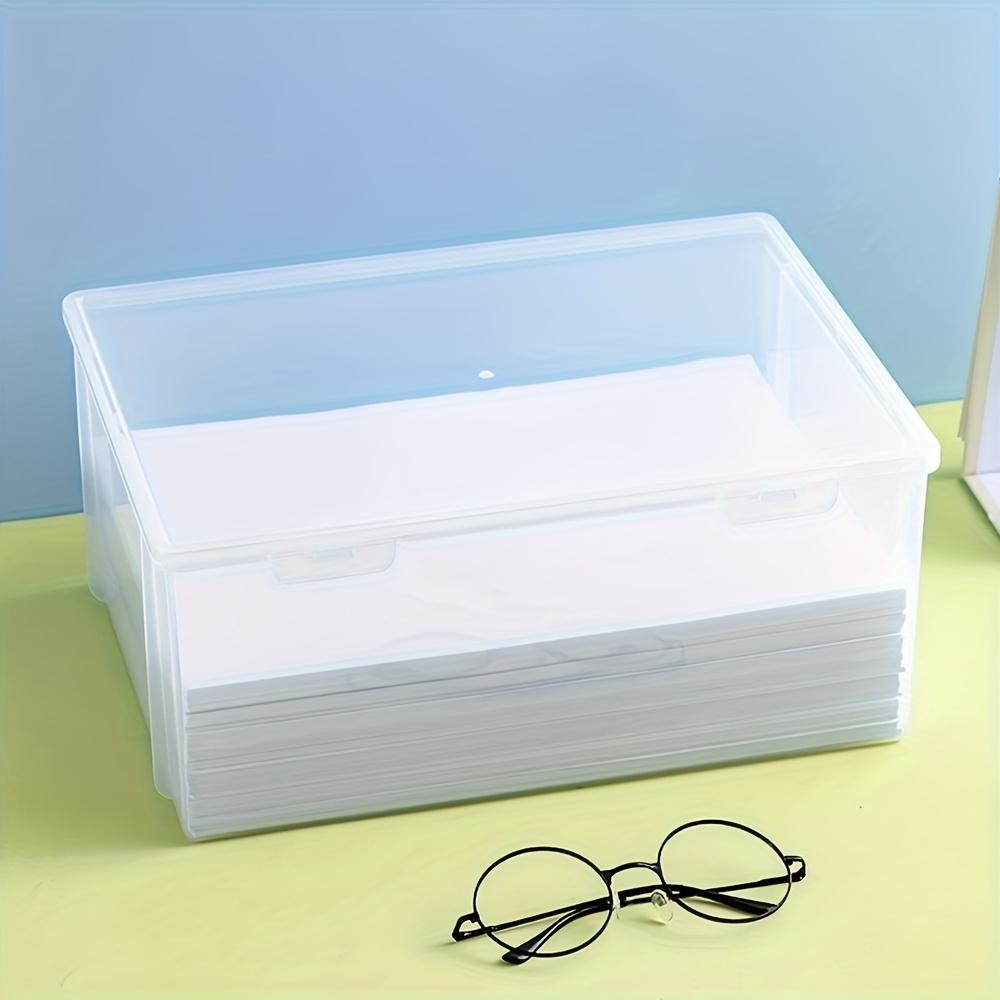 Large Capacity Clear Plastic Storage Box, A4 File Organizer with Lid, Multi-Tiered Document Holder for Home, School, and Office Supplies Accessories