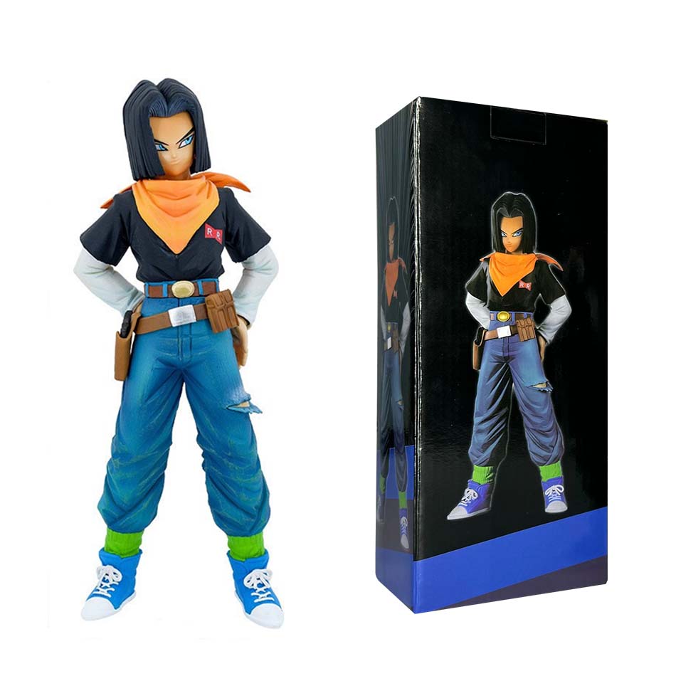 25CM Anime Dragon Ball Z Android 17 18 Figure Android 18 PVC Action Figures Collection Model Toys for Children Christmas Gifts