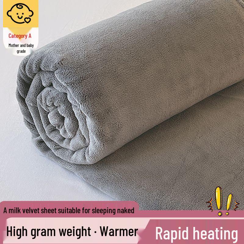 Luxurious Velvet Bed Sheet – Thick, Solid Color, for 1.5m/1.8m Beds, Ideal for Autumn/Winter