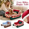 Kerstslee Hondenkussen voor Kleine Honden, Gezellig Pluche met Zacht Kussen, Warm en Comfortabel voor de Winter