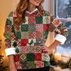 Women's Fashion Casual Long Sleeve Christmas Printed Hooded Sweatshirt