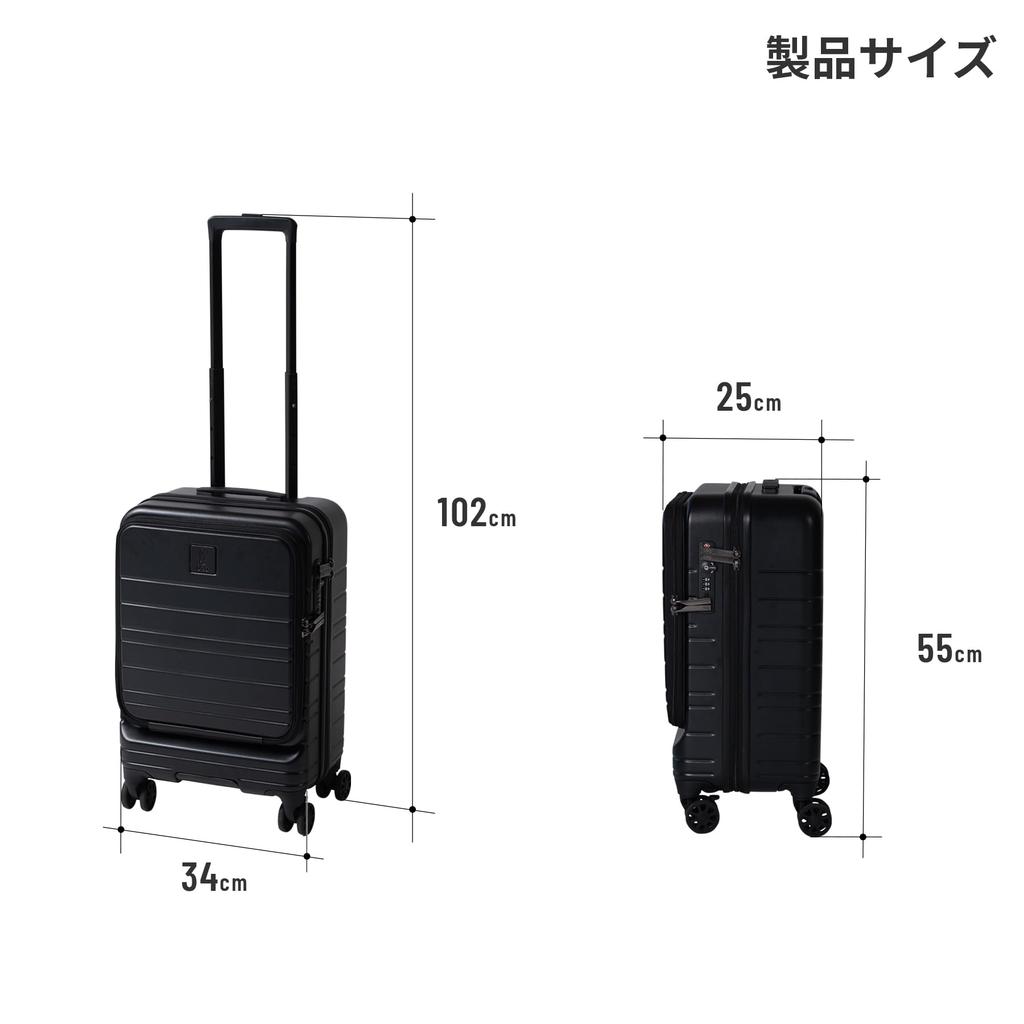 Dod Monaca Corocoro Nights Allowed Double Casters TSA Lock Stopper Quiet Front Open (34) 1~3 Carry-on BA126-BK