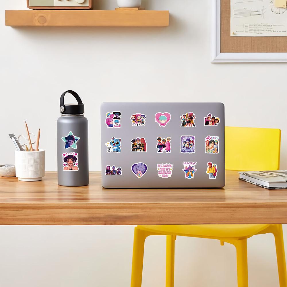 104PCS Anime Kpop Demon Hunters Stickers Demon Hunters Tiger DIY Stickers Scrapbooking Phone Luggage Skateboard Waterproof Decal