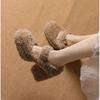 Chaussures en peluche pour femmes, vêtements d'extérieur d'automne et d'hiver, talons hauts français, chaussures Mary Jane douces