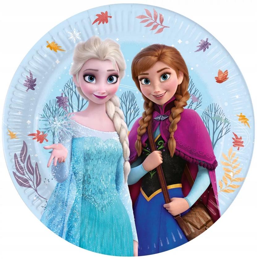 Talerzyki Papierowe Frozen Kraina Lodu Elsa Anna Urodziny Party 23Cm 8Szt.