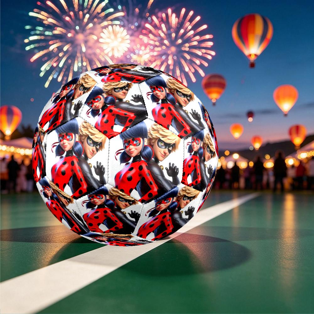 1pc Ladybug Pattern Football, Standard Size 5 Soccer Ball Stylish Sport Football for Competition Play and Training
