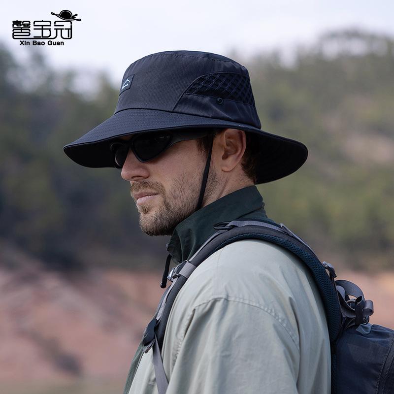 9228 summer men's breathable sun hat outdoor fishing hat big brim basin hat mountaineering sun protection bucket hat