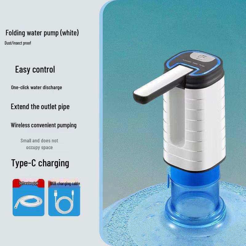 Electric Folding Water Dispenser: Automatic Rechargeable Hand Pump for Bottled Water