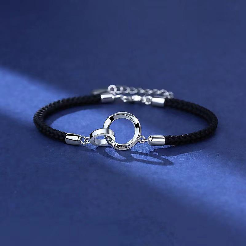 French Love Mobius Strip Couple Bracelets: Niche Design Woven Fashion Hand Ropes
