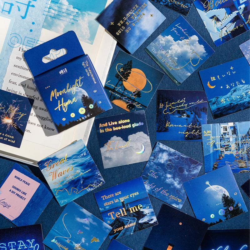 45 τμχ αυτοκόλλητα ρομαντικής σειράς Light Σετ χρυσό χρώμα Words Αυτοκόλλητο ρετρό σημειωματάριο Δώρο διακόσμησης