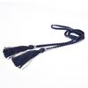 Fashion Women Thin Skinny Waistband Weave Braided Tassel Belt Dress Accessory