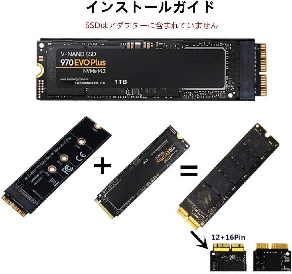 Olivins NVMe SSD Conversion Adapter Card SSD Upgrade Kit for Macbook Air M.2 (2013-2017)