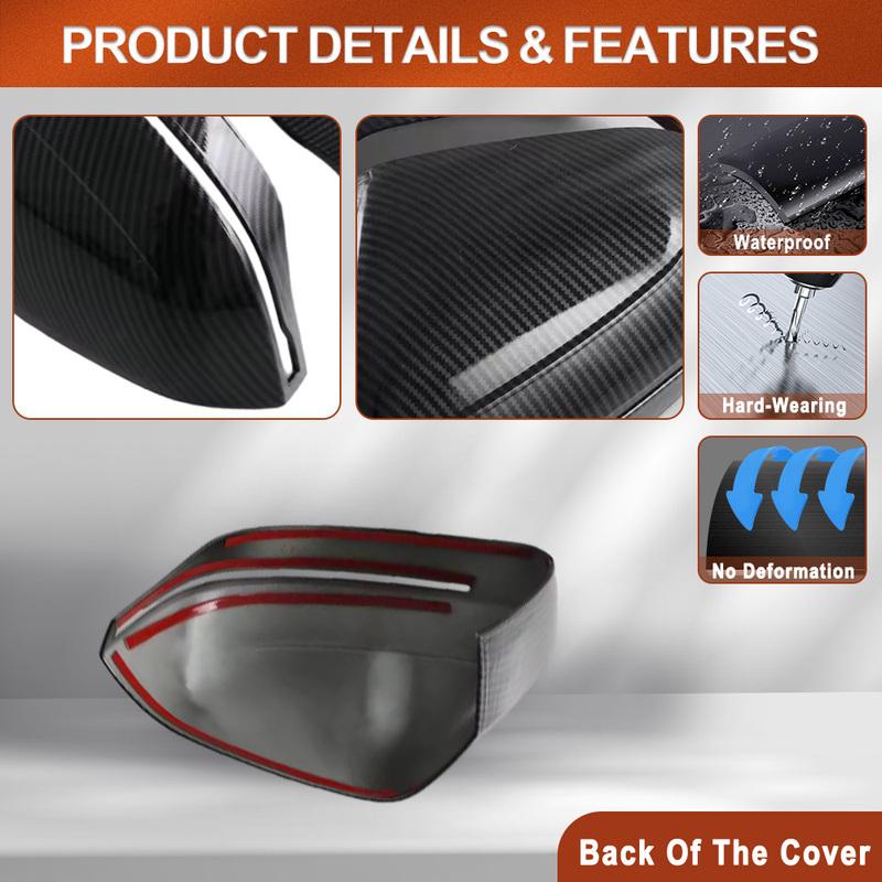 For BMW Series 5 G60 2024 Rearview Side Mirror Cover Wing Cap Exterior Door Rear View Case Trim Carbon Fiber Black ABS