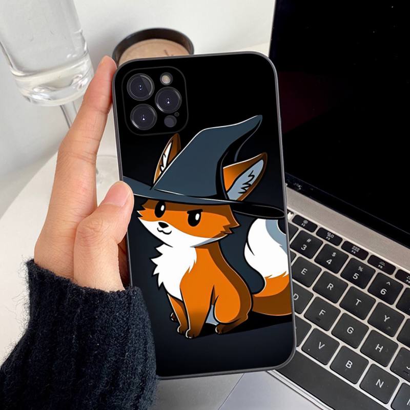 Cartoon Animal Fox Phone Case For iPhone 14 11 12 13 Mini Pro XS Max Cover 6 7 8 Plus X XR SE 2020 Funda Shell