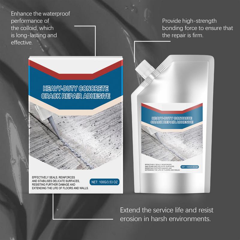 Cement Crack Filler Liquid Concrete Crack Filler Waterproof Concrete Bonding Agent Quick-Drying Sealing Adhesive For Sealing