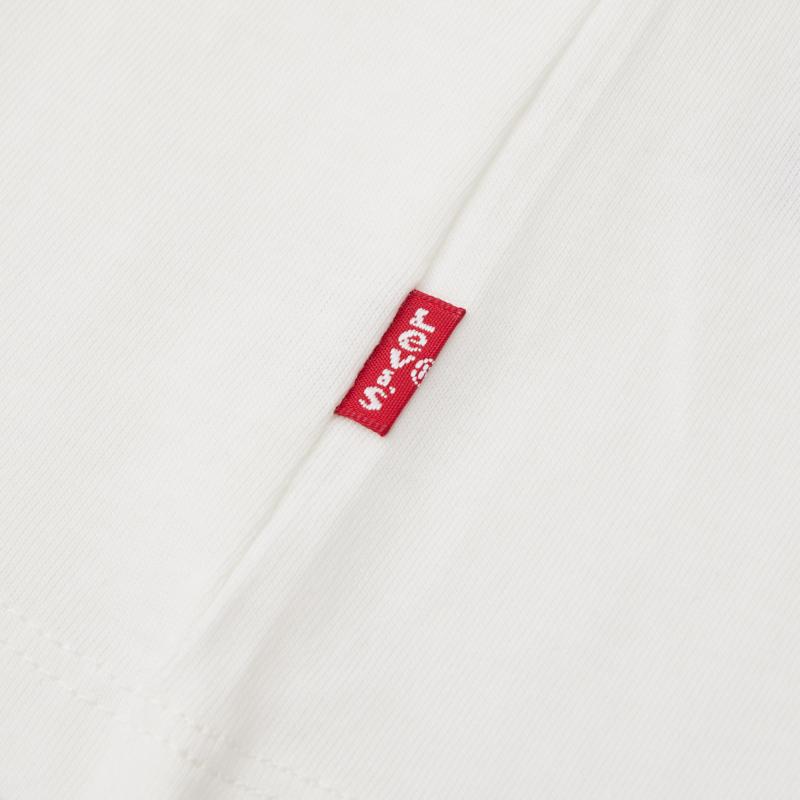 Levis Color Block Round Neck Letter Print Short Sleeve T-Shirt Women Tops White 17369-2505