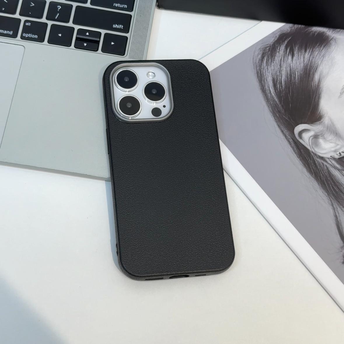 

Light Luxury Lychee Pattern Tpu Suitable for Apple 16promax Mobile Phone Case Iphone14 13 12 Simple 15pro Apple 16PLUS