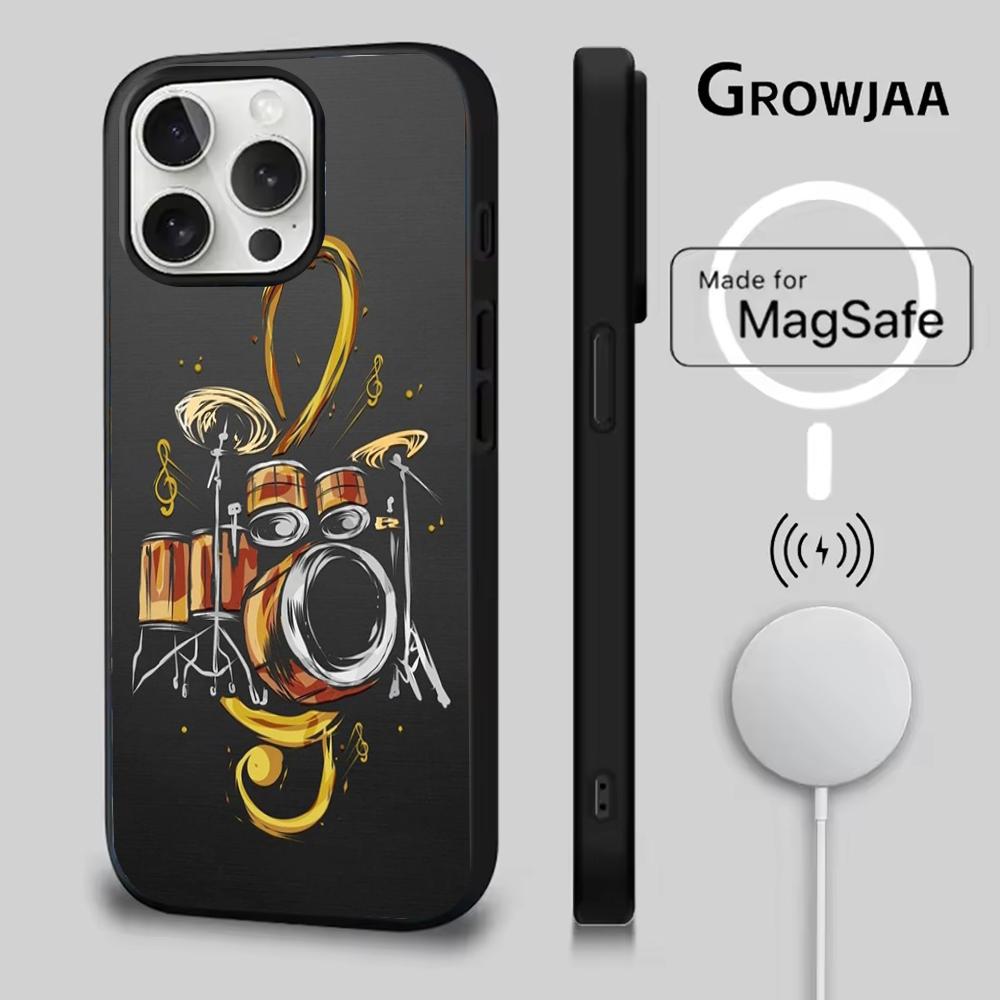 Drum Drummer Phone Case For iPhone 16e,16,15,14,13,12,11,Plus,Pro,Max,Mini Magsafe Magnetic Wireless Charging