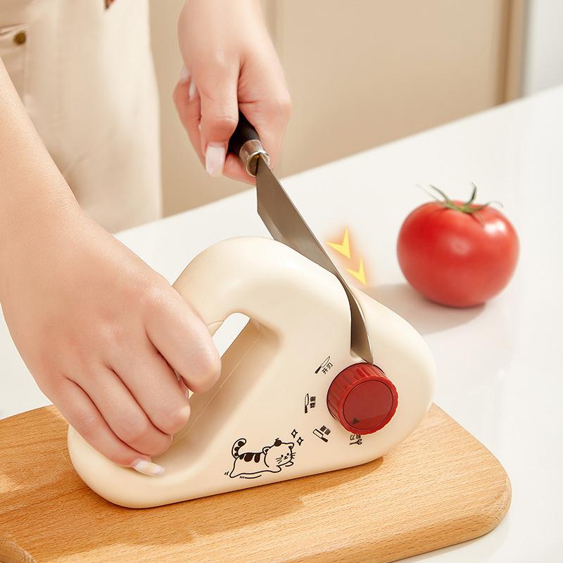 Hand-Held Four-In-One Knife Sharpener Household Sharpening Tool Kitchen Double-Sided Grindstone Knife Sharpening Artifact