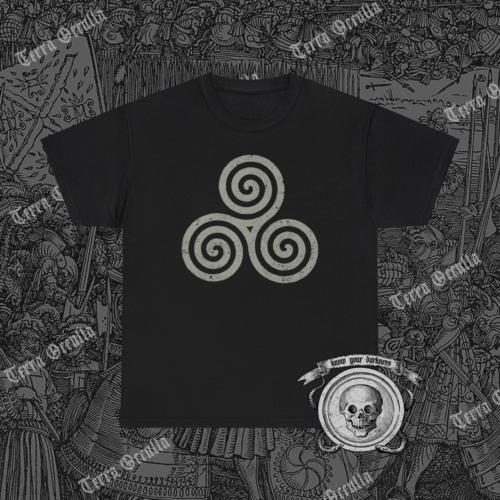 Triskelion Shirt, Triskele, Triple Spiral, Celtic Spiral, Celtic Mythology, Paganism 3XL