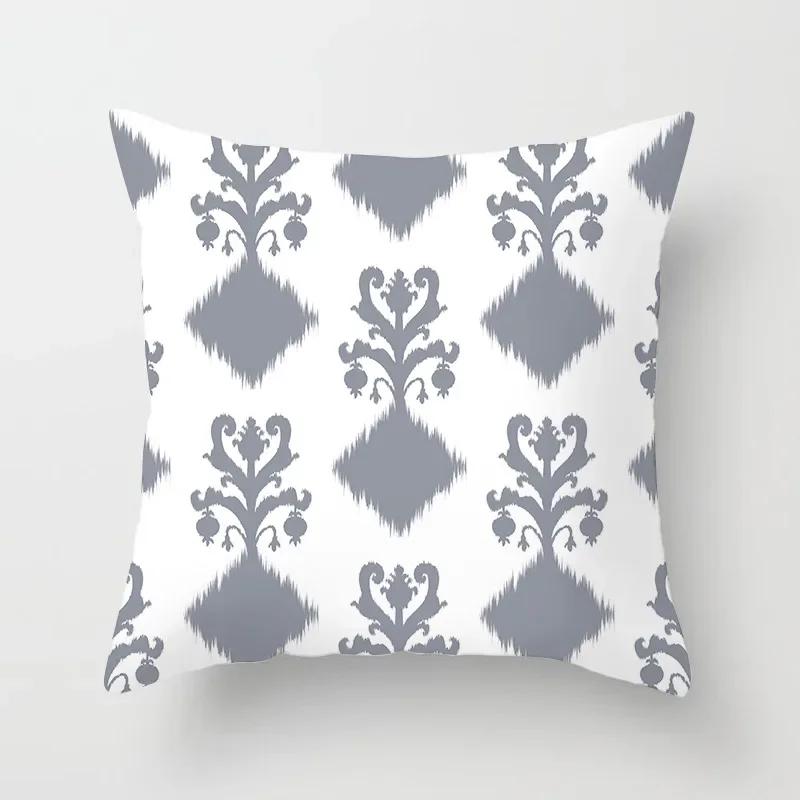 Gray Geometric Printing Sofa Cushion Cover Pillowcase Home Decor Party Car Bedding
