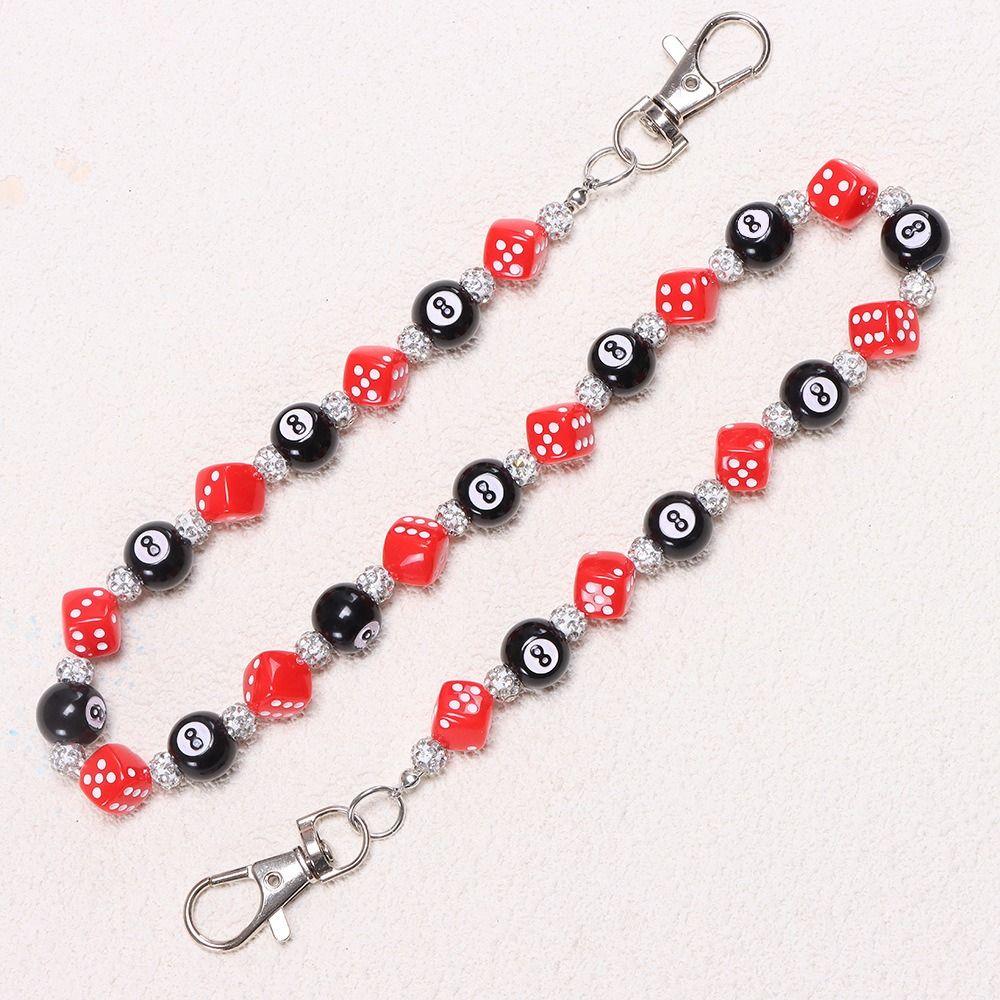 Billiard Ball Colorful Dice Waist Chain Zinc Zinc Zinc Alloy Punk Belt Chain Metal Pants Chain Female