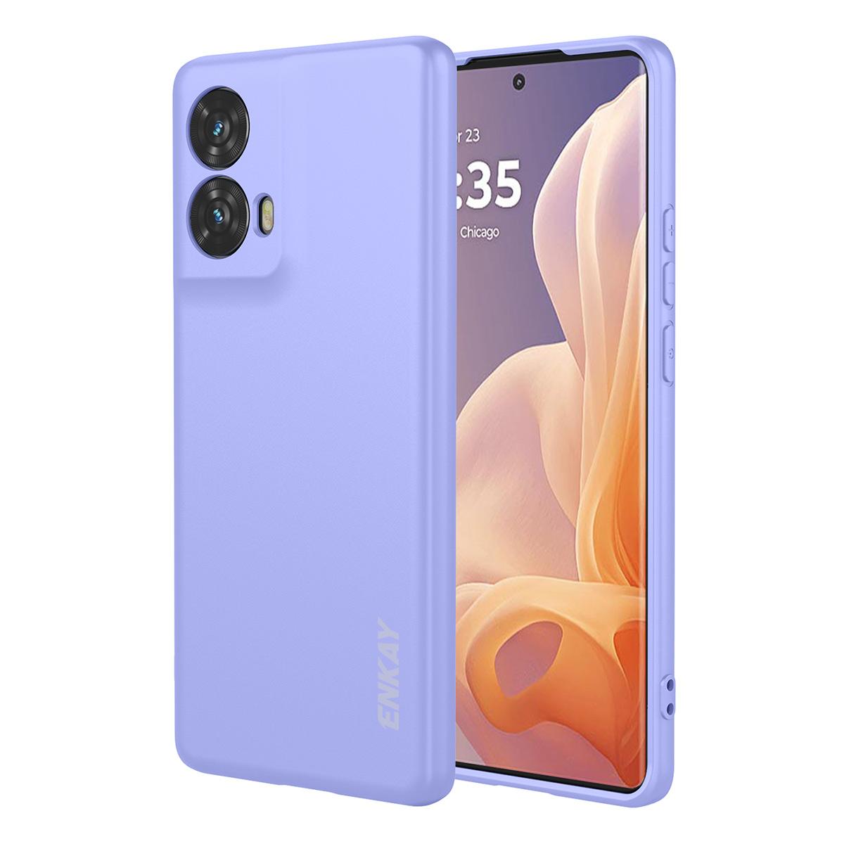 

Силиконовый чехол для Motorola Edge 50 Fusion 5G с прямыми краями, задняя крышка для мобильного телефона Purple