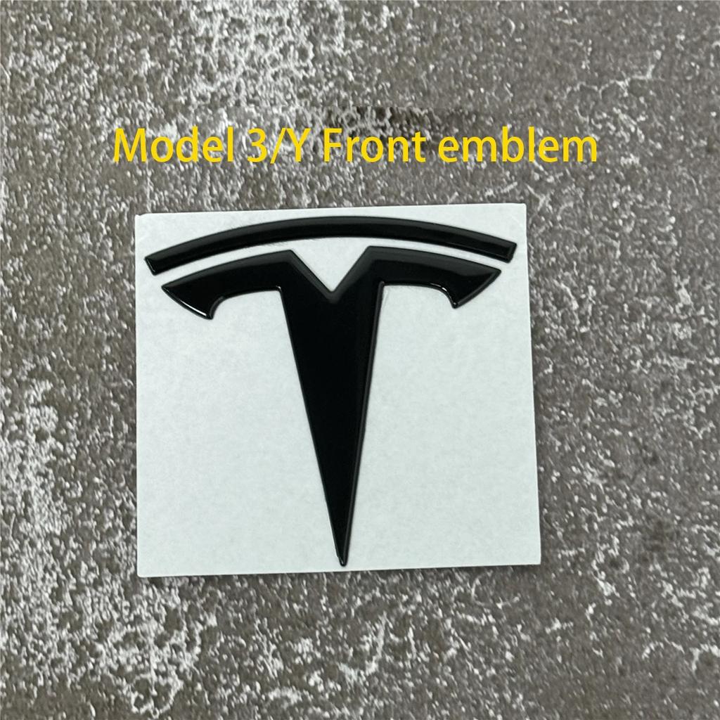 100% Authentic Tesla Model 3/Y Metal Logo Emblem - Front or Rear Trunk Replacement Kit Exterior Decoration Parts Car Accessory