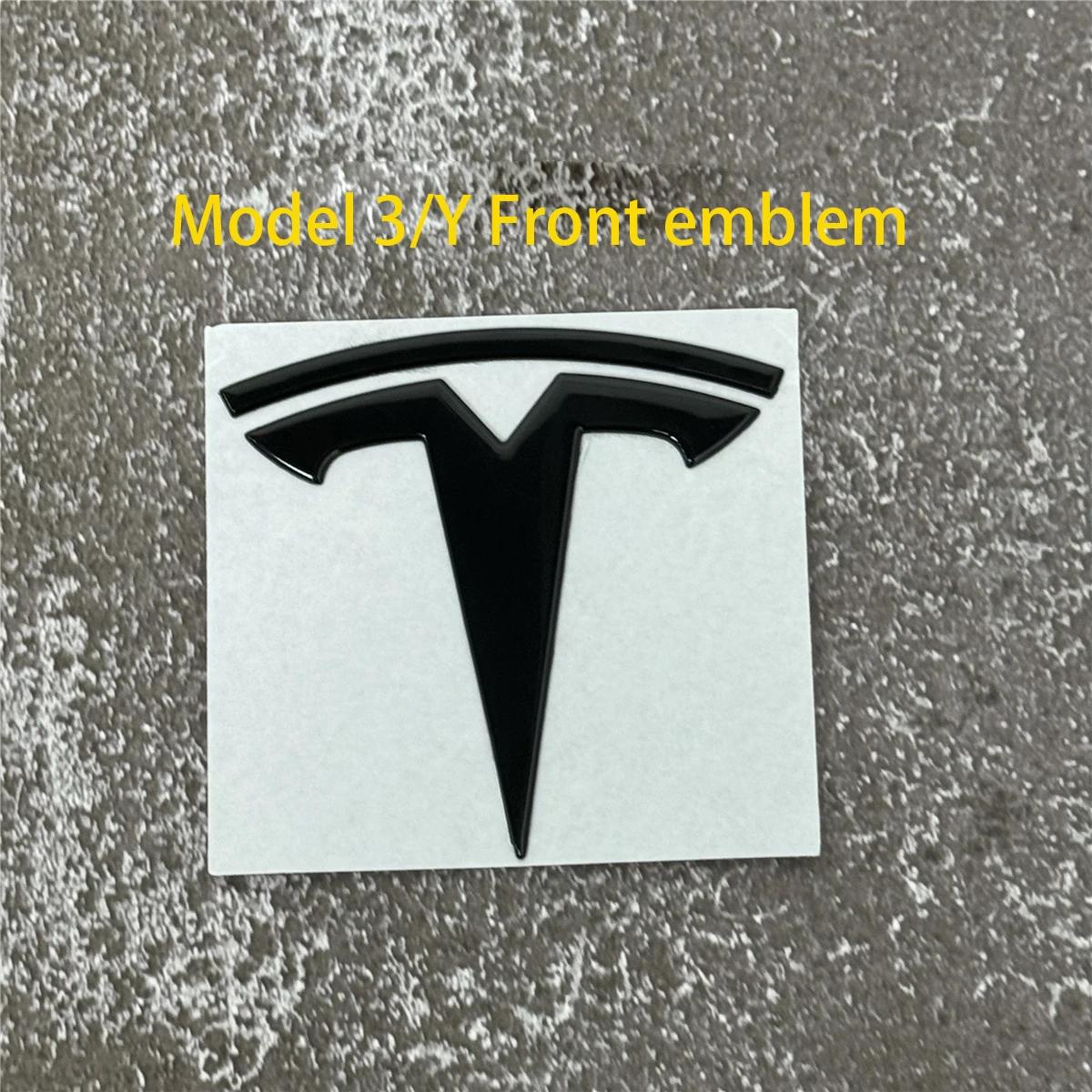 

Front Bumper & Rear Trunk Logo for Tesla Replacement Kit Model 3/Y - Metal Blackened Logo Emblem Car Exterior Decoration Parts