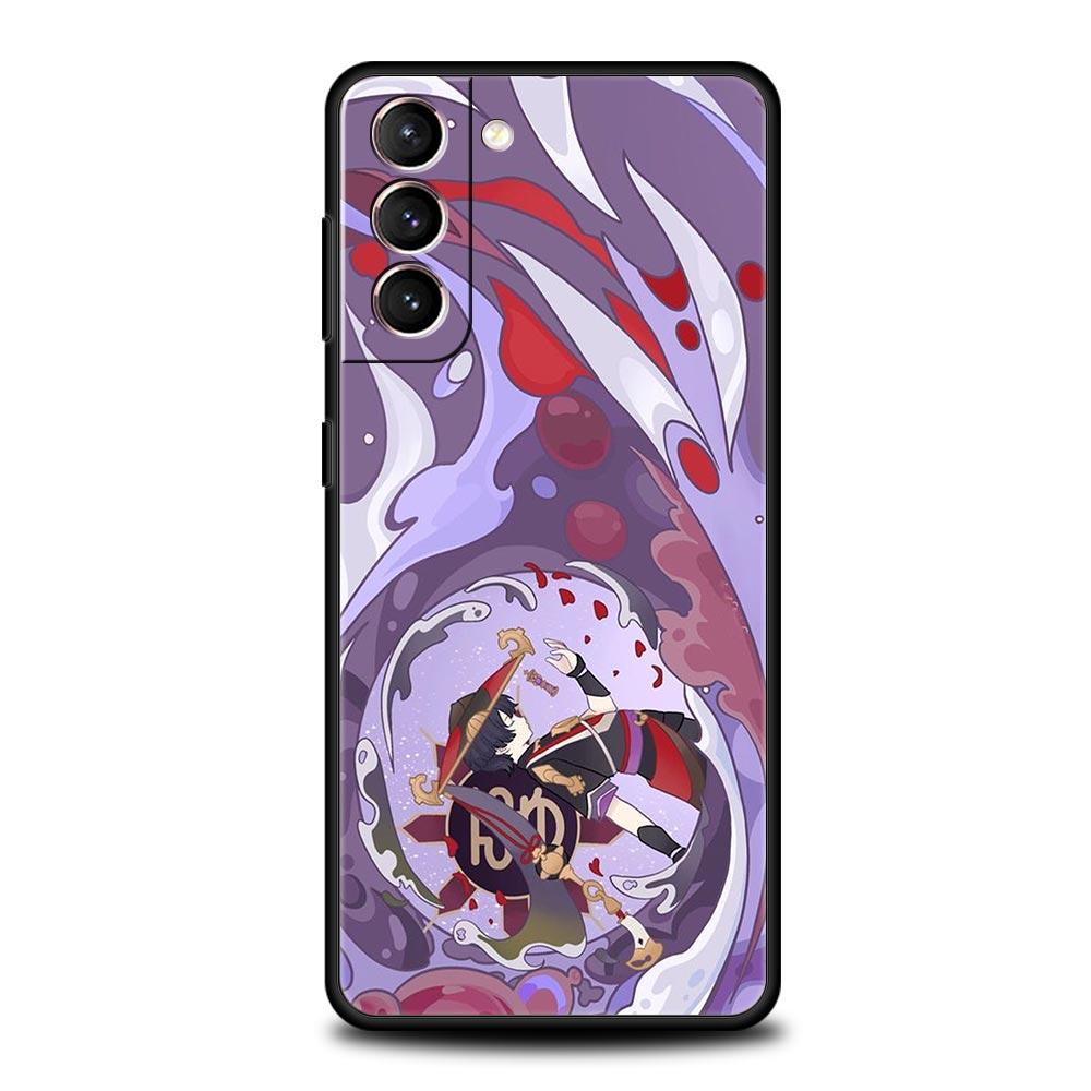 Genshin Impact Cartoon Logo Phone Case For Samsung Galaxy S23 Ultra S22 S21 S20 FE 5G S10 S10E S9 S8 Plus Note 20 Silicone Cover