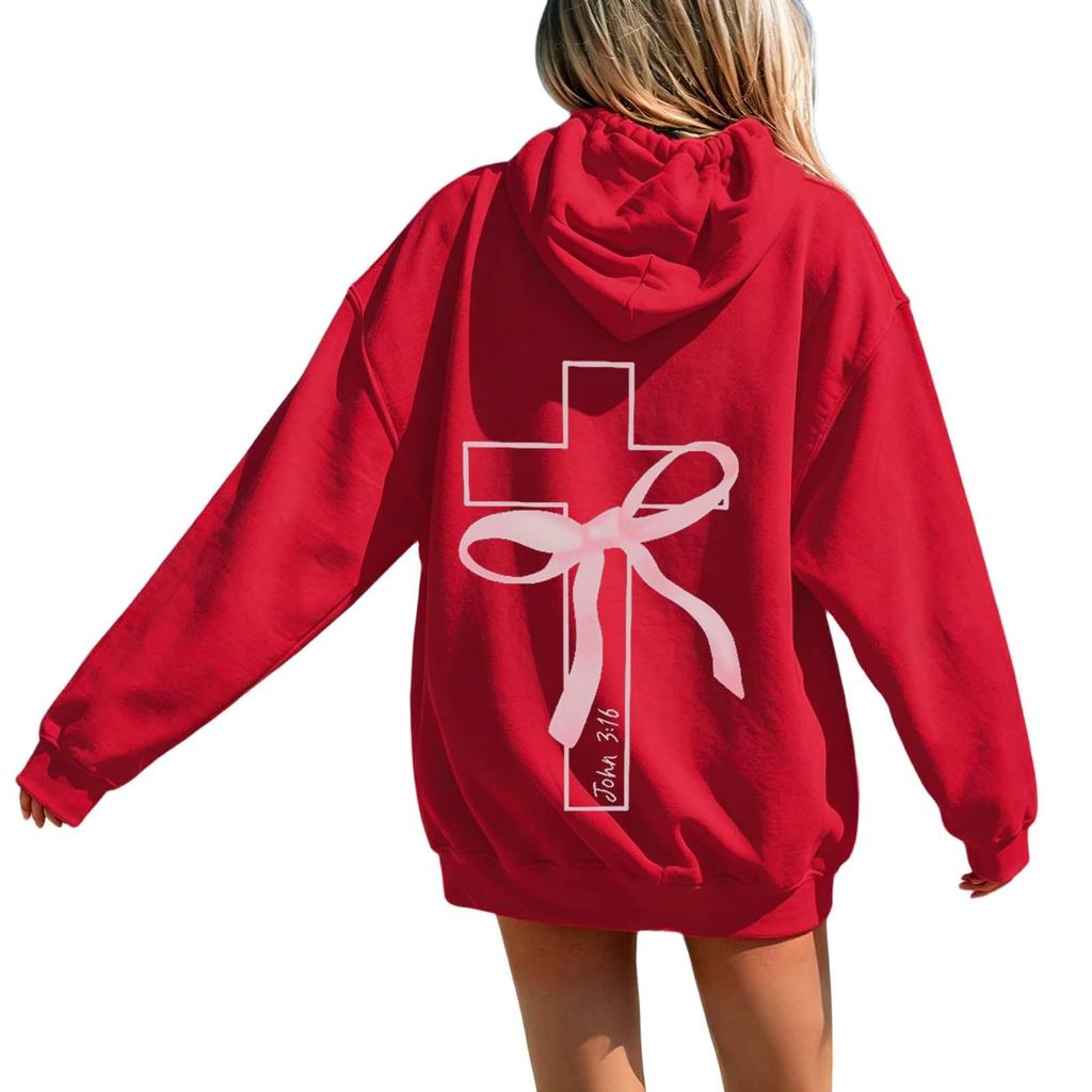 Women's Long Sleeve Letter Print Hoodie Sweatshirt Casual Pullover
