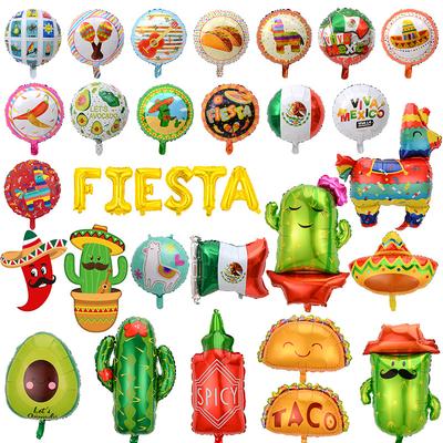 Cactus Balloon Carnival Party Decoration Aluminum Burrito Taco Balloon Fiesta Set