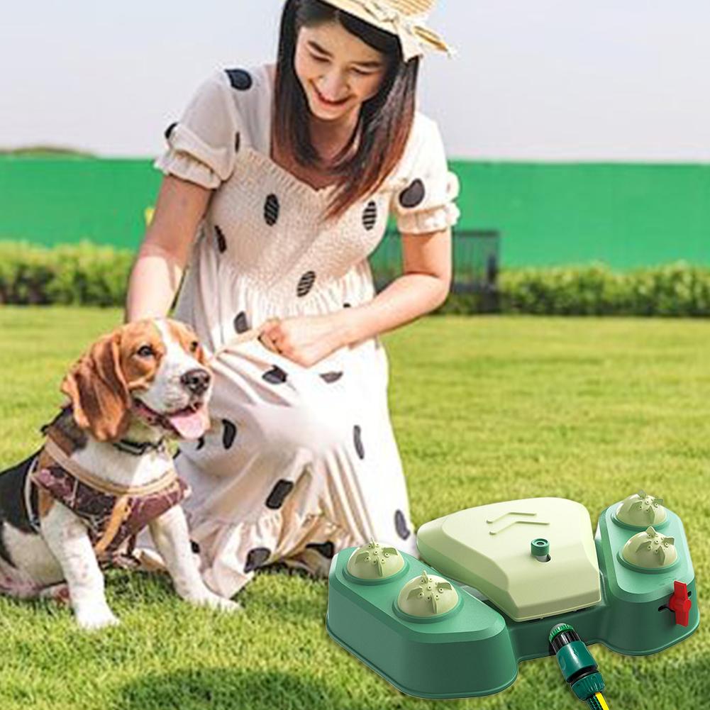 Dog Sprinkler Dog Water Fountain Adjustable Angle & Speed Step On Sprinkler Dog Water Dispenser Toy for Garden & Lawn Watering