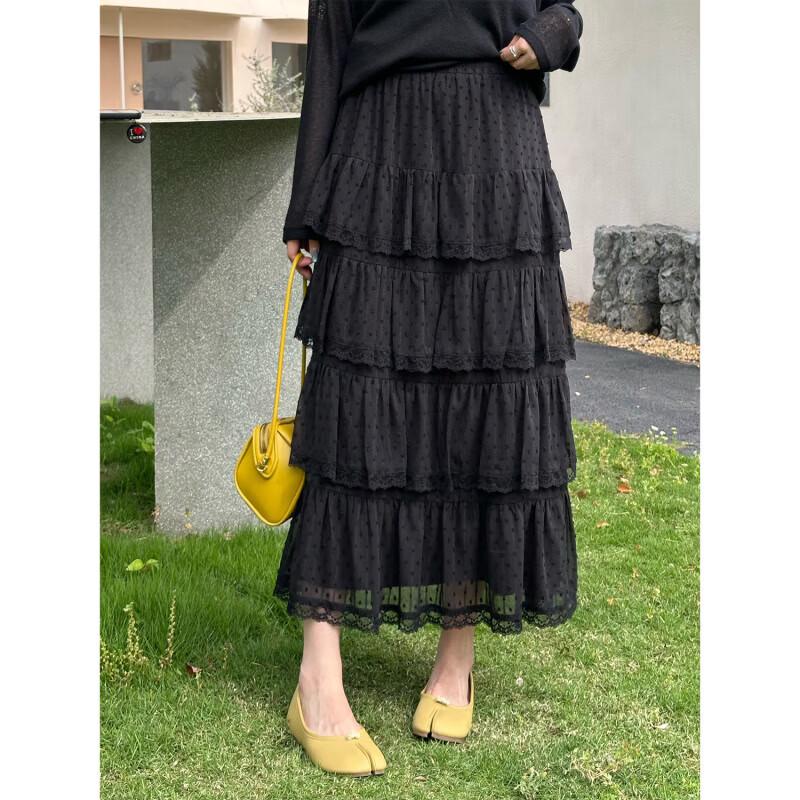 Liedu Plus Size Elegant Tiered Skirt L