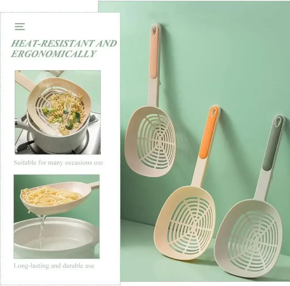 Kitchen Colander Food Grade High Temperature Resistant Long Handle Non-slip Pasta Spoon Dumpling Food Filter Kitchen Drain Spoon