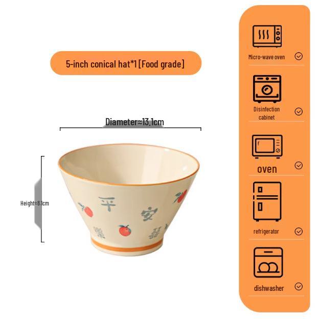 2026 Chinese Style Large Ceramic Rice Bowl - Elegant Home Use