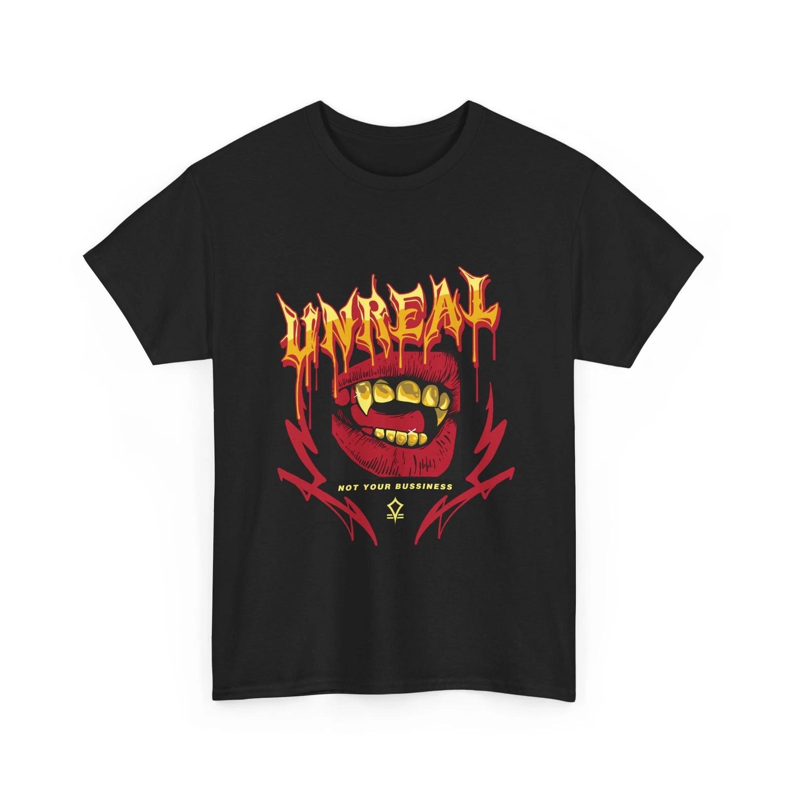 

Unreal Mouth T-Shirt | Gold Teeth Cool Rockstar T-Shirt Gift For Men/Women Shirt M