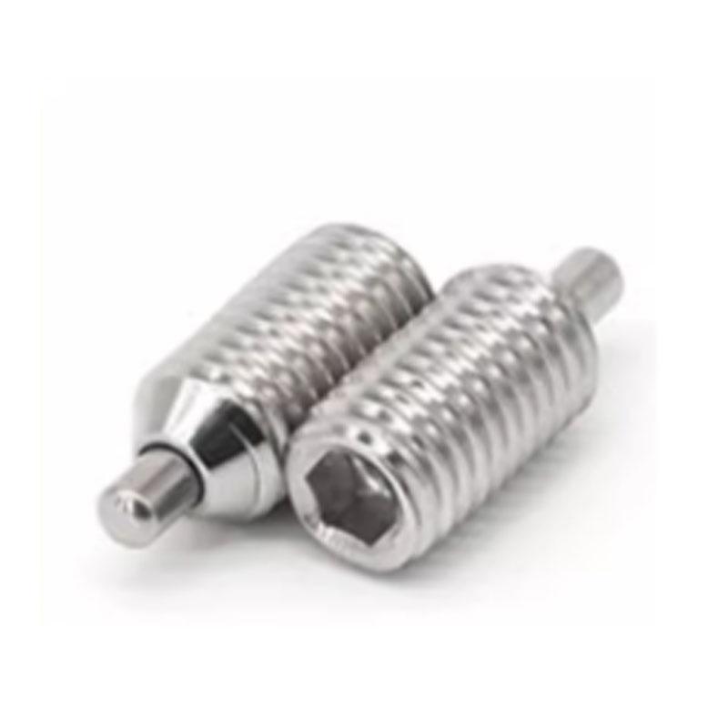 Stainless Steel 304 Spring Plunger, Telescopic Pin Ball Detent, M3-M12 Grub Screw with Cylindrical Head