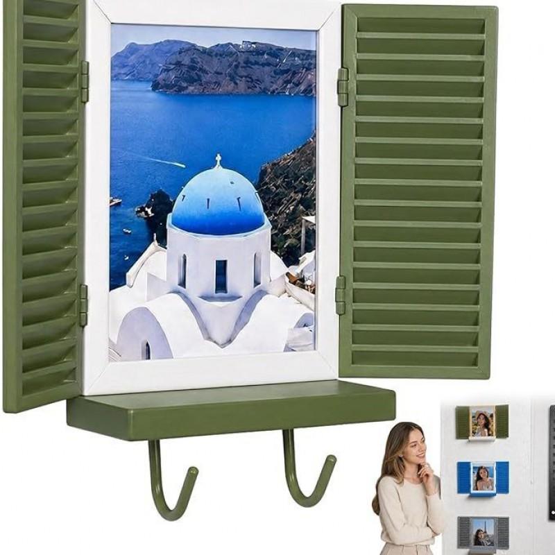 Mediterranean Window Photo Frame Key Holder PLA Material Cartoon Style Home Office Decor