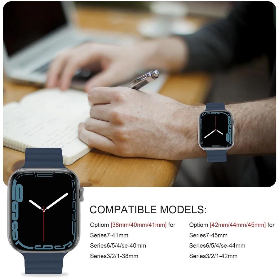 Magnetic Strap For Watch Bands 45mm 38mm 49mm 40 42 41mm Silicone Sport Bracelet iWatch Series Ultra 10 9 6 5 7 8 Se 44mm